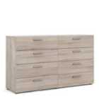 Pepe Wide Chest Of 8 Drawers (4+4) In Truffle Oak Effect