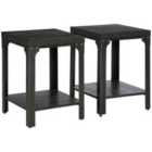 HOMCOM Industrial Two-Piece Side Tables 2-tier Living Room Tables With Storage