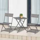 Outsunny Rattan Effect 2 Seater Bistro Set Grey
