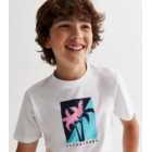 Jack & Jones Junior White Palm Tree Logo T-Shirt