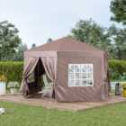 Outsunny 4 x 4m Marquee Gazebo with Metal Net