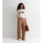Tall Camel Tailored Wide Leg Trousers