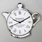 Personalised Teapot Shape Wooden Wall Clock