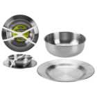 Stainless Steel Plate and Bowl Set - Stainless Steel