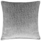 Paoletti Bloomsbury Silver Geometric Cut Velvet Piped Cushion
