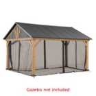 Sunjoy Netting Lumi For Cedar Wood Gazebo - 350Cm X 400Cm, Khaki