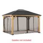 Sunjoy Netting Lumi For Cedar Wood Gazebo - 393Cm X 452Cm, Khaki