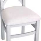 K Living Lina Cross Back Dining Chair Pair Fabric Seat Grey