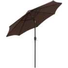 Outsunny Brown Coffee 24 Solar LED Parasol 2.38m