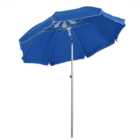 Outsunny Blue Arched Beach Umbrella Parasol with Adjustable Tilt and Carry Bag 1.9m